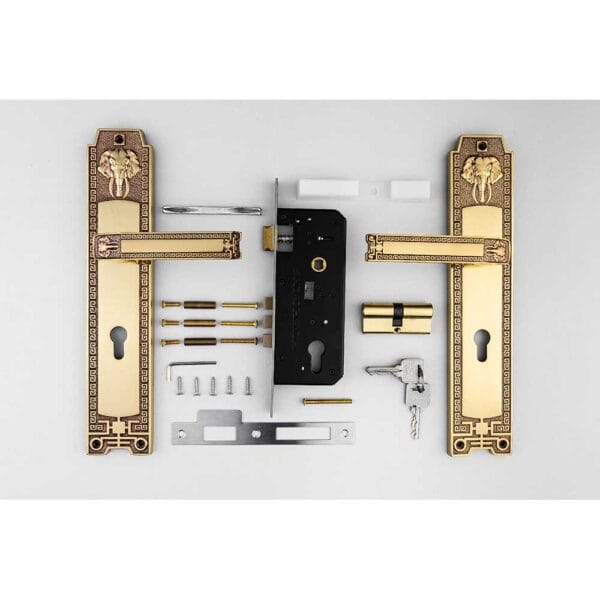 Khóa cửa gỗ đại đồng thau HC8528D dài 330 - Hình ảnh 4