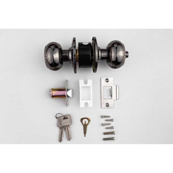 Khóa tay nắm tròn thép và inox 304 có ổ chìa bằng đồng - Hình ảnh 5
