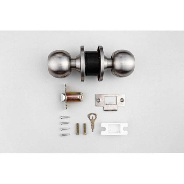 Khóa tay nắm tròn thép + inox 304, ổ chìa bằng đồng thau - Hình ảnh 5