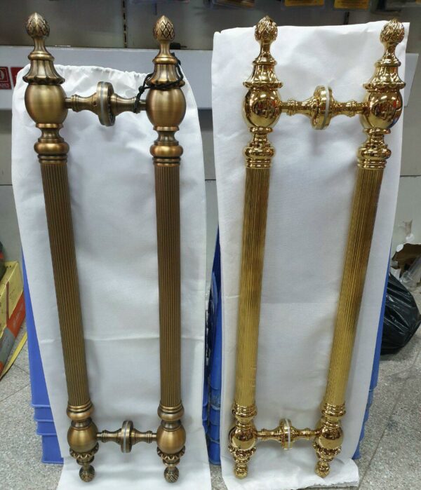 Tay nắm cửa đồng đúc TN013 màu vàng Gold - Hình ảnh 3