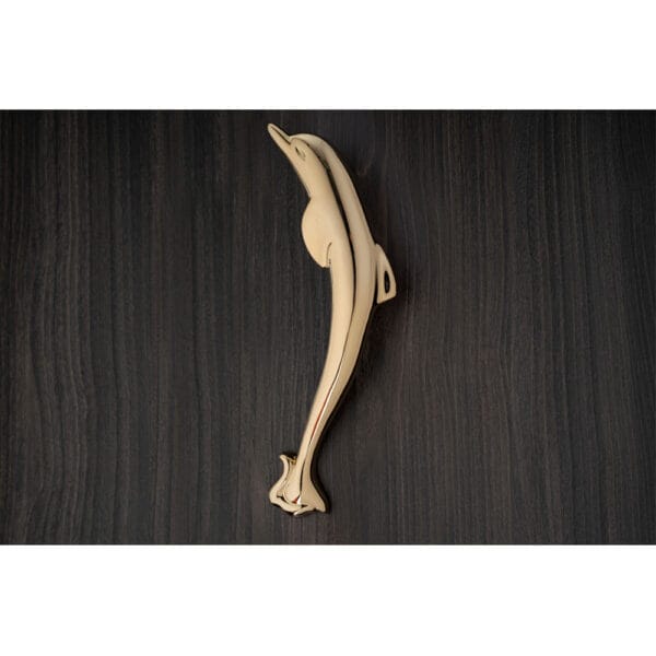 Tay nắm cửa gỗ đại sảnh đồng thau DOLPHIN PVD Gold dài 368 - Hình ảnh 3