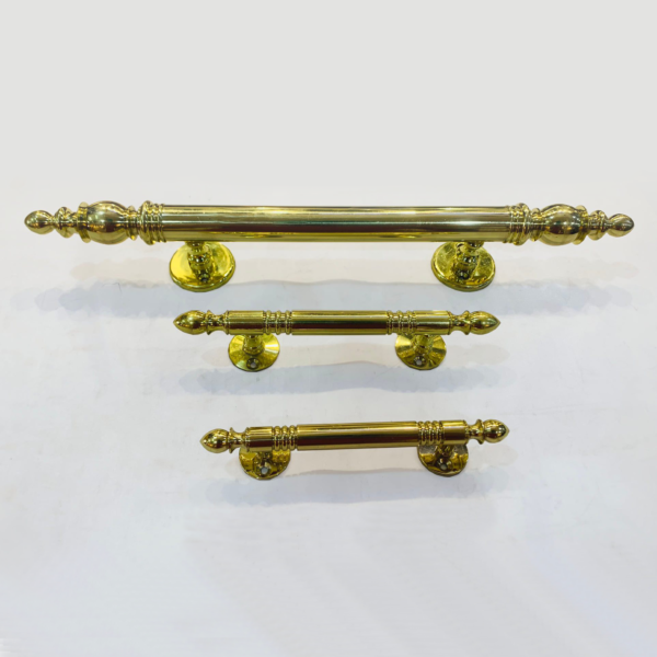 Tay nắm cửa gỗ bằng đồng trơn PVD vàng dài 1T3, 1T7, 2T, 4T - Hình ảnh 2