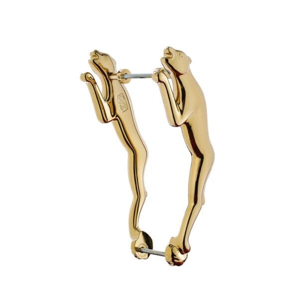 Tay nắm cửa gỗ đại sảnh đồng thau JAGUAR PVD Gold dài 370 - Hình ảnh 2