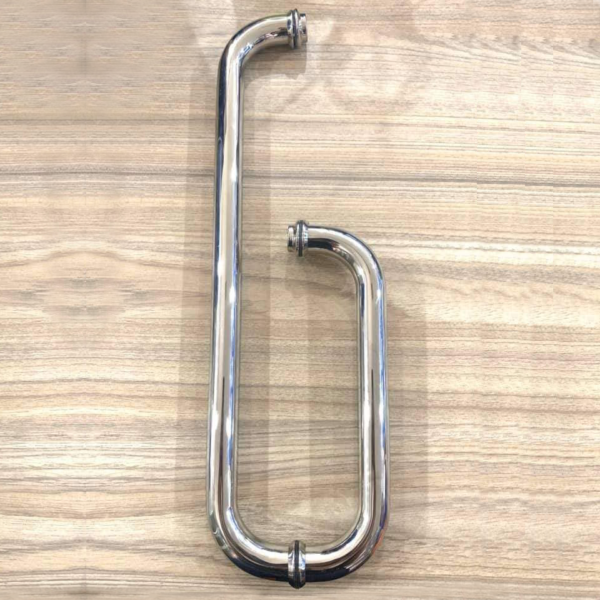 Tay nắm phòng tắm kính 235x435 phi 25 trắng bóng - Hình ảnh 2