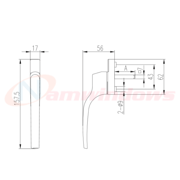 Tay nắm đa điểm GQ ASSA ABLOY cửa sổ mở quay nhựa uPVC - Hình ảnh 5