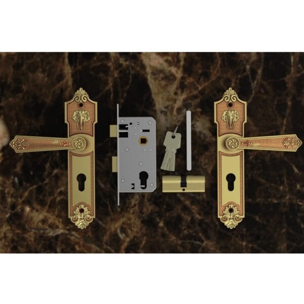 Bộ khóa tay nắm đồng thau HC 5862 dài 240 - Hình ảnh 3