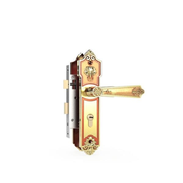 Bộ khóa tay nắm đồng thau HC 5862 dài 240 - Hình ảnh 2