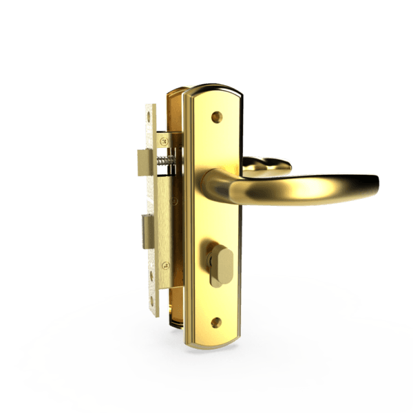 Bộ khóa tay nắm đồng thau HC 5866 PVD Gold dài 210 - Hình ảnh 2