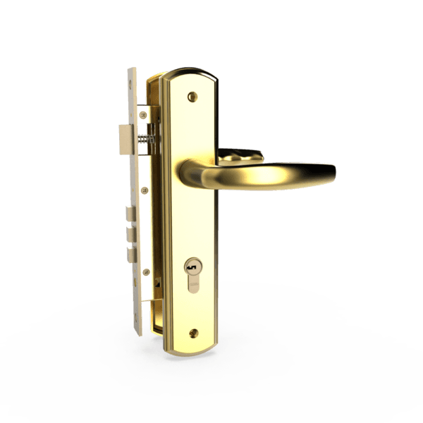 Bộ khóa tay nắm đồng thau HC 8566 PVD Gold dài 260 - Hình ảnh 2