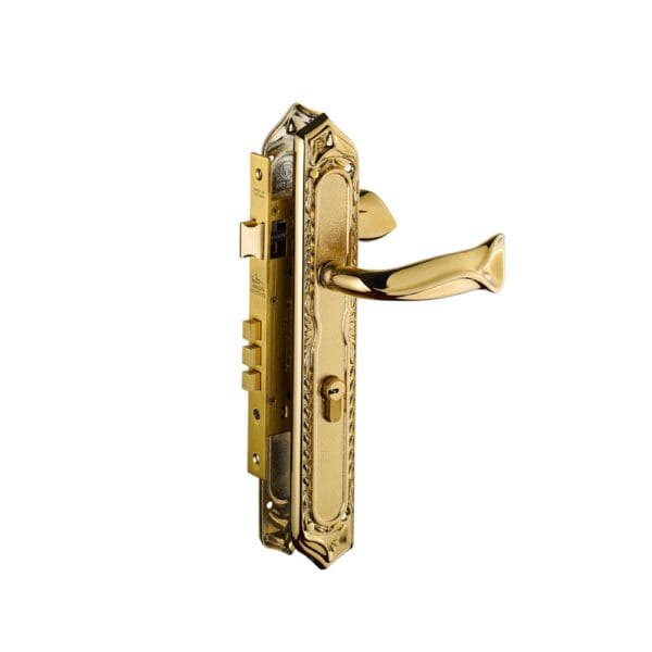 Khóa cửa gỗ đại đồng thau HC85 QUEEN PVD Gold dài 370 - Hình ảnh 2