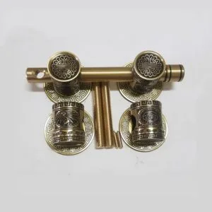 Bộ trùy hoa văn bằng đồng thau màu rêu trung và đại