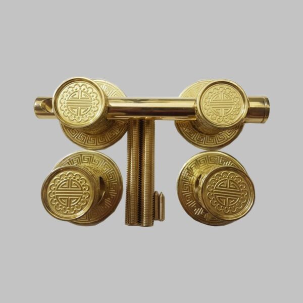Bộ trùy hoa văn bằng đồng thau màu Gold trung và đại - Hình ảnh 2