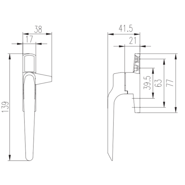 Tay cài cửa sổ hất GQ ASSA ABLOY màu đen - Hình ảnh 2