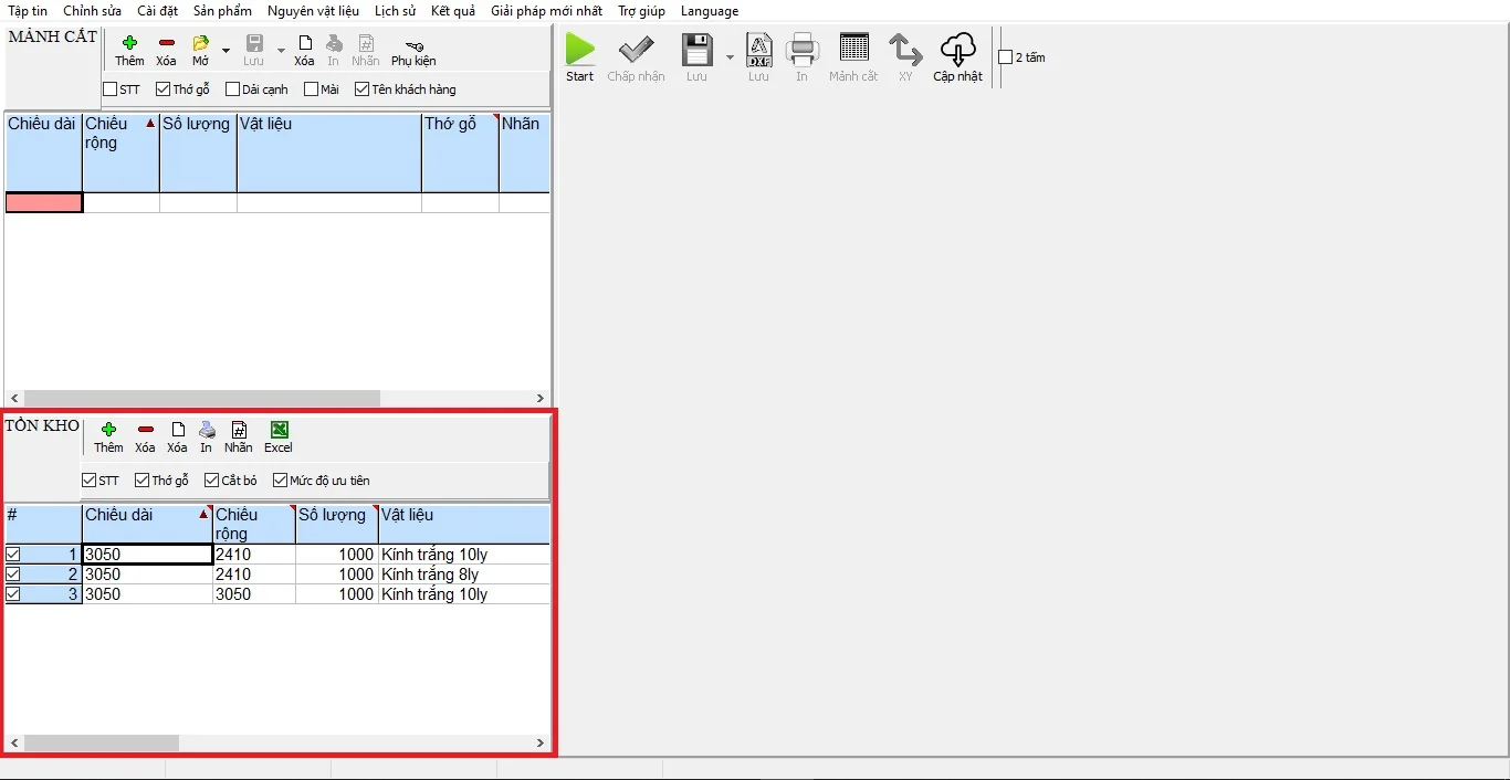 Hướng dẫn phần tồn kho