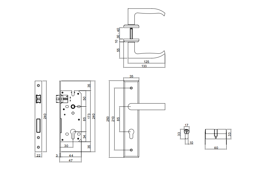 Thông số kỹ thuật khóa SL04281