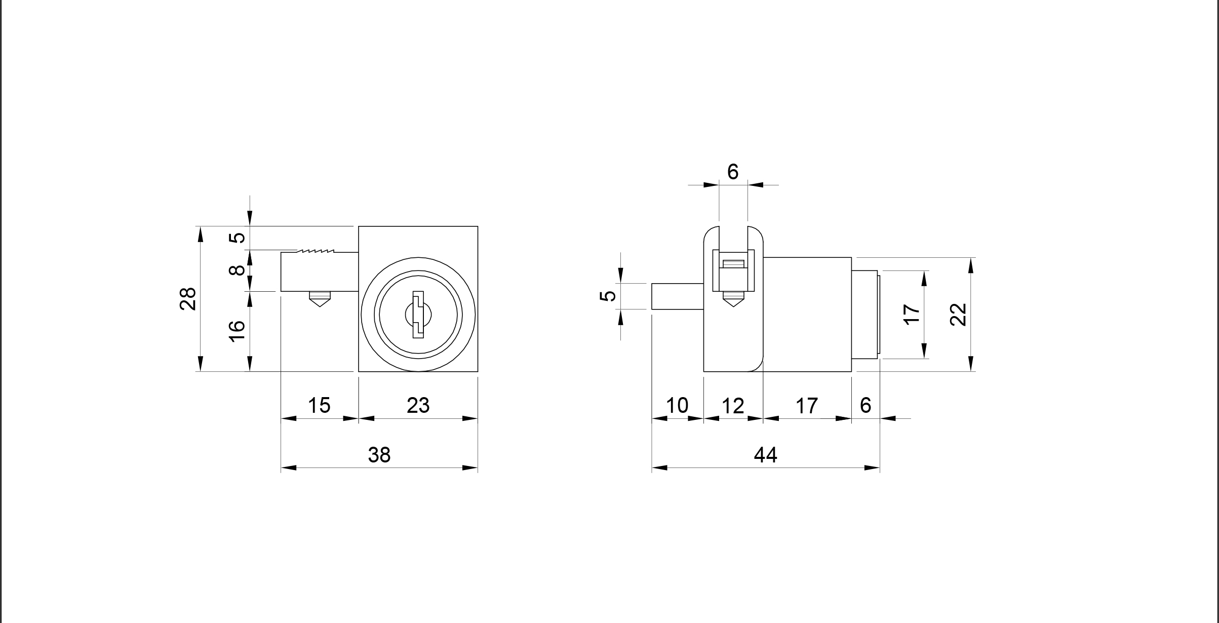 Thông số kỹ thuật khóa tủ kính nhấn kính IVAN 03308.001