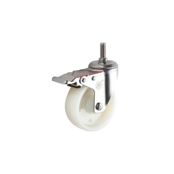 Bánh xe đẩy BXD010 cọc vít khóa kép càng inox