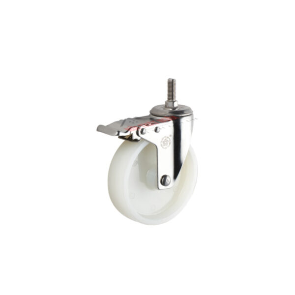 Bánh xe đẩy BXD010 cọc vít khóa kép càng inox