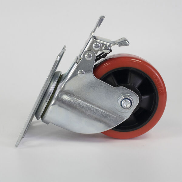 Bánh xe đẩy nhựa PU BXD026-100 lõi nhựa xoay có khóa