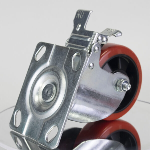 Bánh xe đẩy nhựa PU BXD026-100 lõi nhựa xoay có khóa