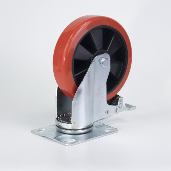 Bánh xe đẩy nhựa PU BXD026-150 lõi nhựa xoay có khóa