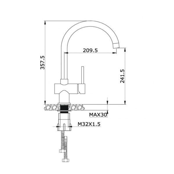 Thông số kỹ thuật vòi nước nóng lạnh Konox 1206