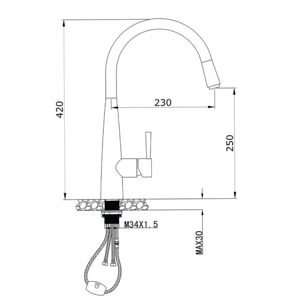 Thông số kỹ thuật vòi nước nóng lạnh Konox 1901B