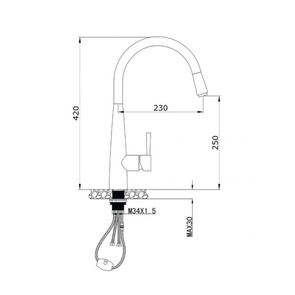 Thông số kỹ thuât vòi nước nóng lạnh Konox 1901C