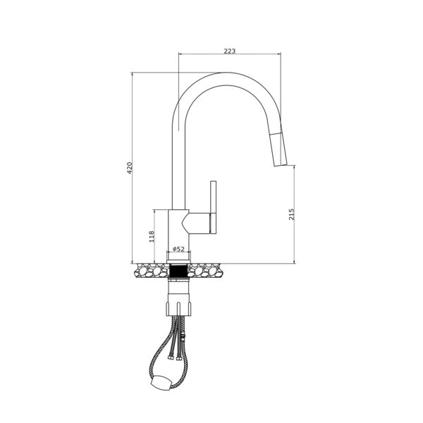 Thông số kỹ thuật vòi nước nóng lạnh Konox Alto Chrome
