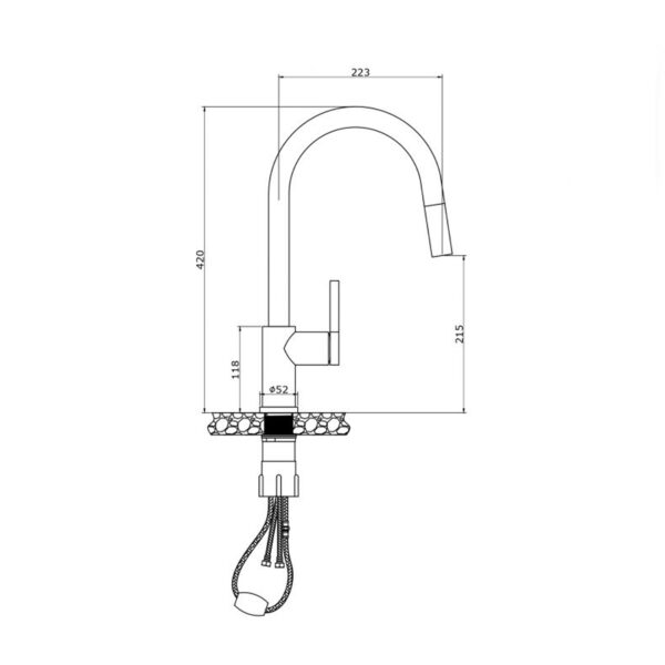 Thông số kỹ thuật vòi nước nóng lạnh Konox Alto Nickel