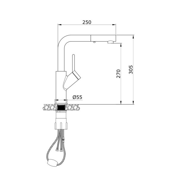 Thông số kỹ thuật vòi nước nóng lạnh Konox Artan Chrome