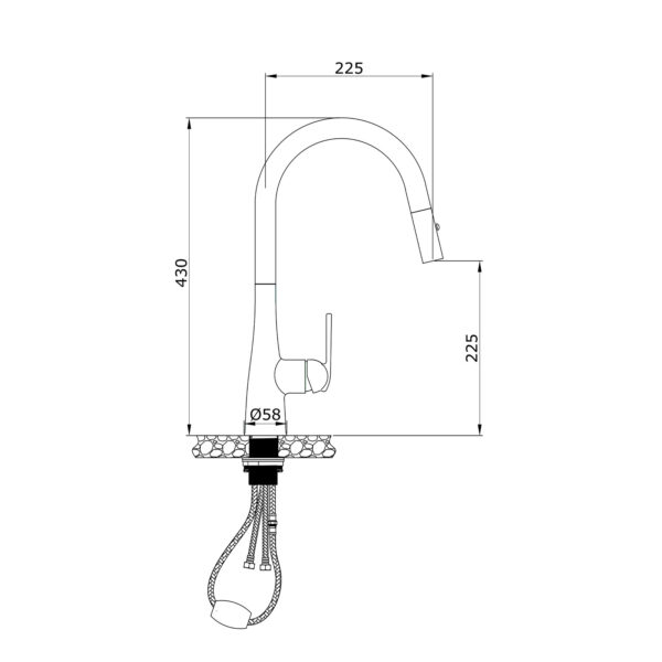 Thông số kỹ thuật vòi nước nóng lạnh Konox Curva Chrome