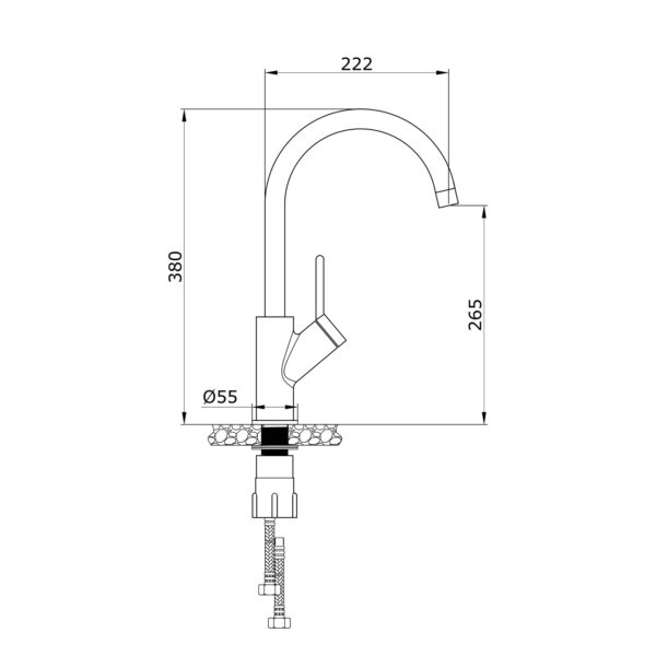 Thông số kỹ thuật vòi nước nóng lạnh Konox Modo Chrome
