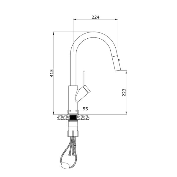 Thông số kỹ thuật vòi nước nóng lạnh Konox Ponte Nickel