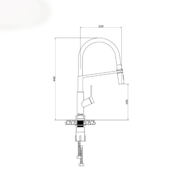 Thông số kỹ thuật vòi nước nóng lạnh Konox Tema Chrome