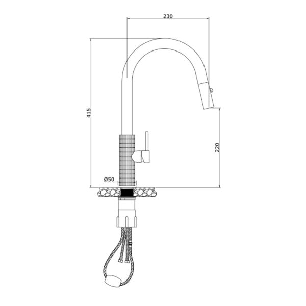 Thông số kỹ thuật vòi nước nóng lạnh Konox Venice Gun Metal