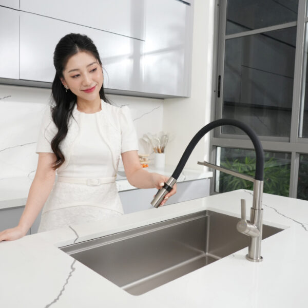 Vòi nước nóng lạnh Konox Tema Nickel