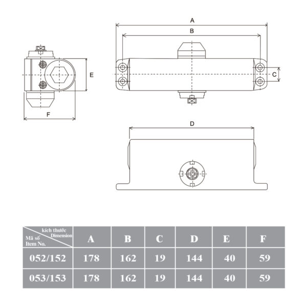 Thông số kỹ thuật cùi chỏ hơi GMT 052 40 - 65kg không dừng