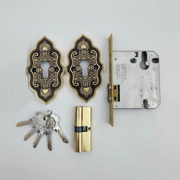 Khóa âm sàn cửa gỗ KS003 vàng rêu