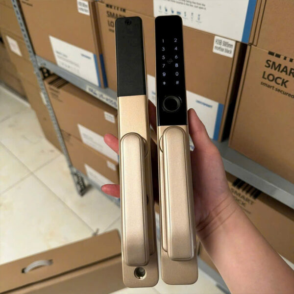 Khóa vân tay cửa nhôm KVT005-S30CD màu vàng