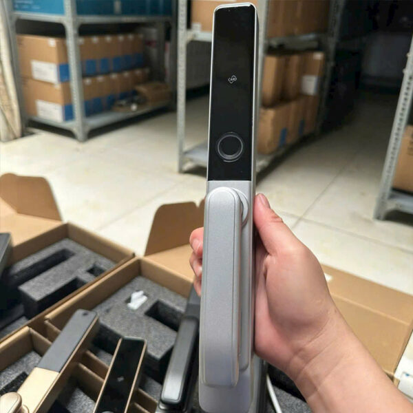 Khóa vân tay cửa nhôm KVT007-S30CD xám bạc