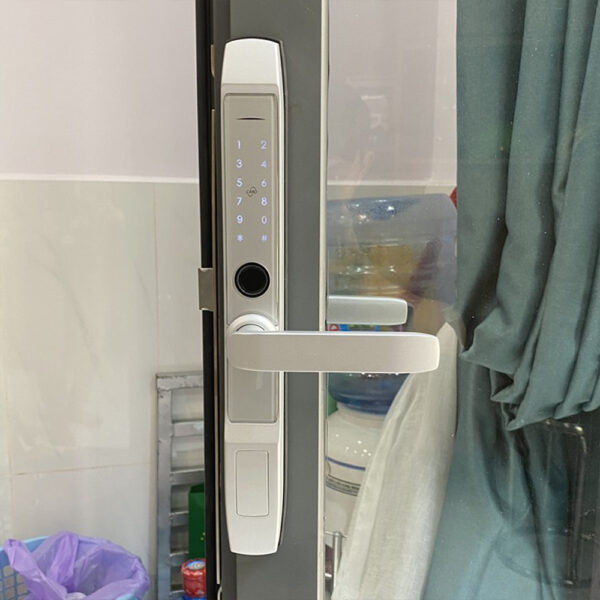 Khóa vân tay cửa nhôm Xingfa KVT011-S30E màu bạc