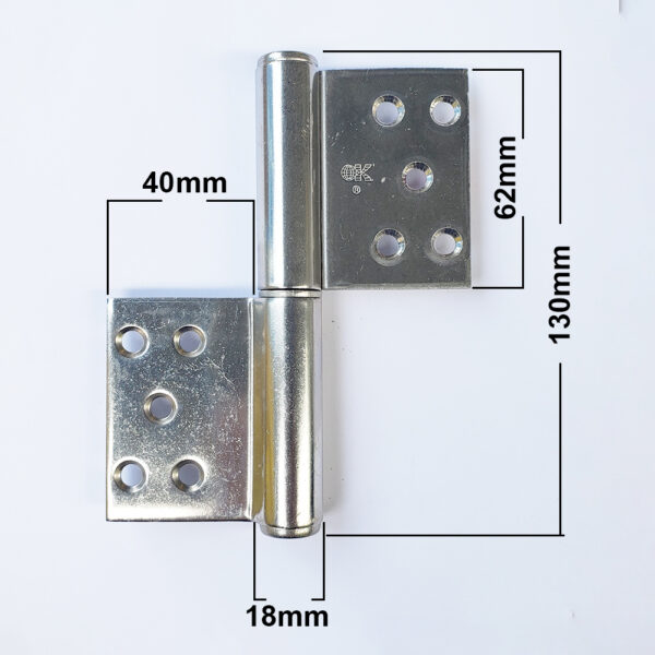 Thông số kỹ thuật bản lề cối lá cờ OK 601-105-5 inox 304 5x4x3 inox bóng