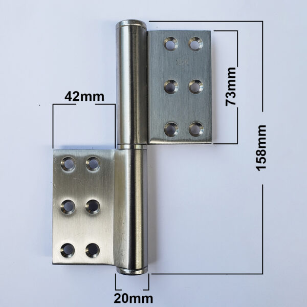 Thông số kỹ thuât bản lề cối lá cờ OK 602-106-6 US32D inox 304 6x4x4 inox mờ