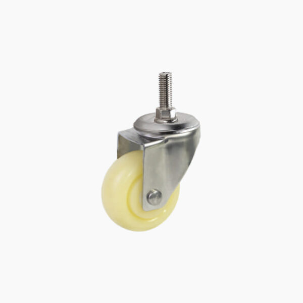 Bánh xe cọc vít nhựa PP BXD066-075 xoay càng inox