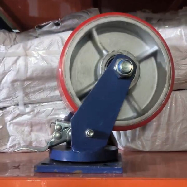 Bánh xe đẩy nhựa PU siêu tải 1200kg BXD070 xoay khóa