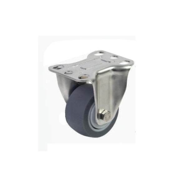 Bánh xe đẩy nhựa TPR BXD004 Ø50mm càng inox 304 cố định