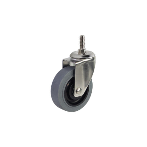 Bánh xe cọc vít nhựa TPR BXD074-100 xoay không khóa càng inox