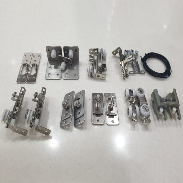 Bộ bánh xe lùa 3 cánh bán tự động BXL008-172B không giảm chấn