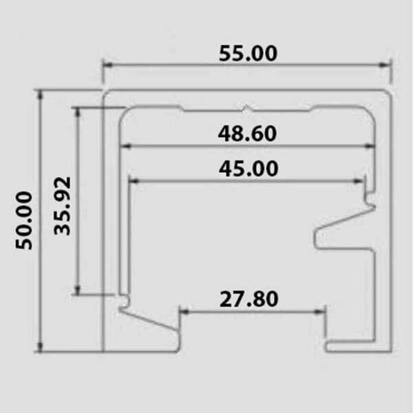 Thông số kỹ thuật ray cửa trượt gấp RNCL009-769GT